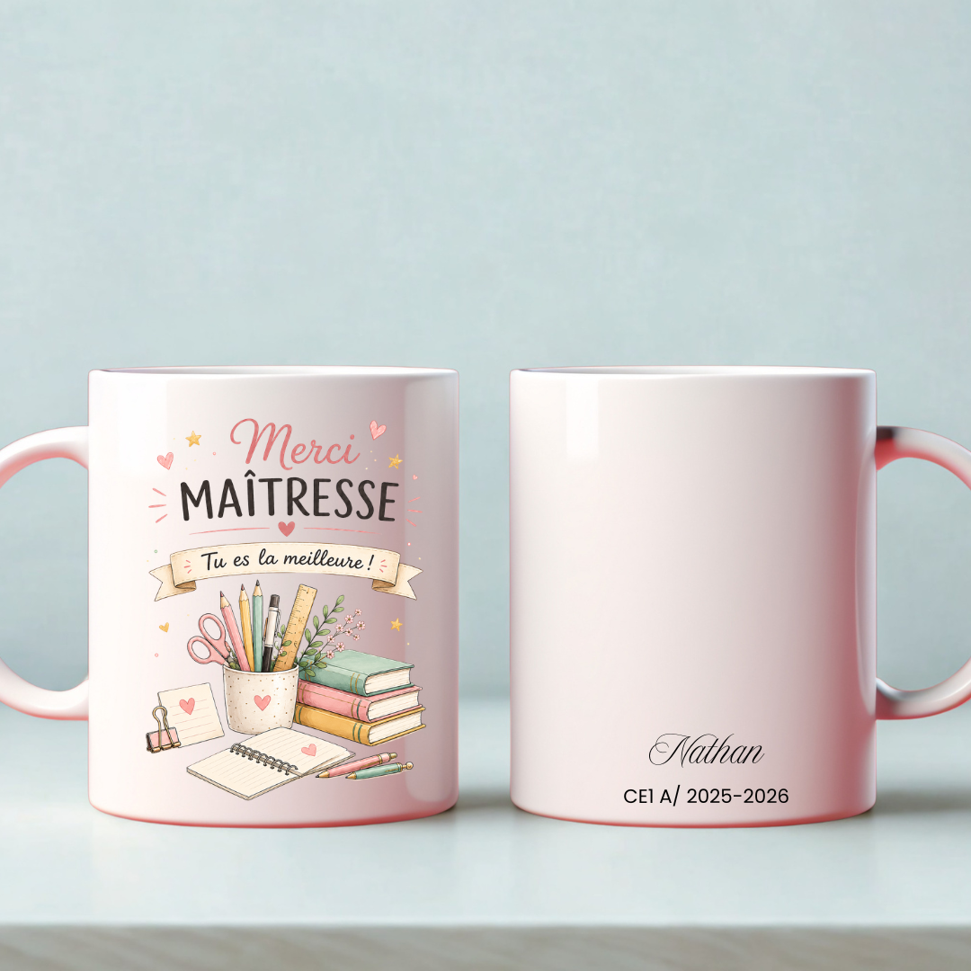 Mug personnalisé “Merci Maîtresse”